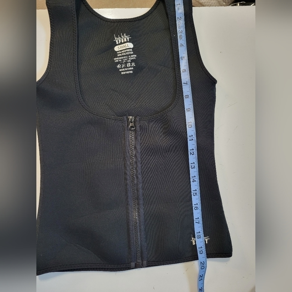 Nicole Miller Sport Neoprene Sauna Sweat Shape Top Black Small - Picture 3 of 5